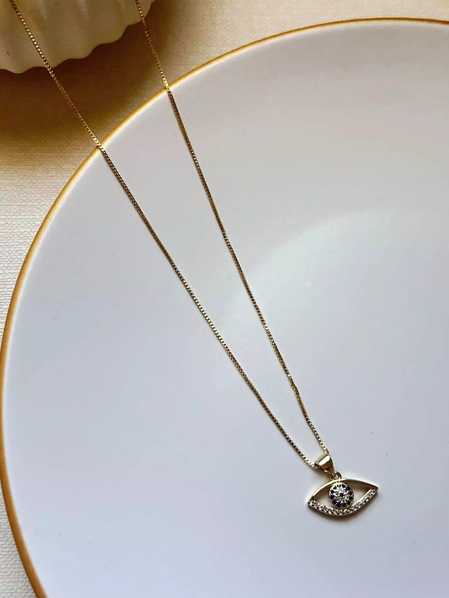 Colar olho grego ouro - Imagem 1