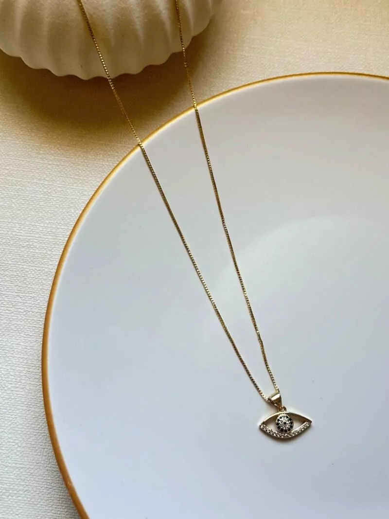 Colar olho grego ouro - Imagem 2