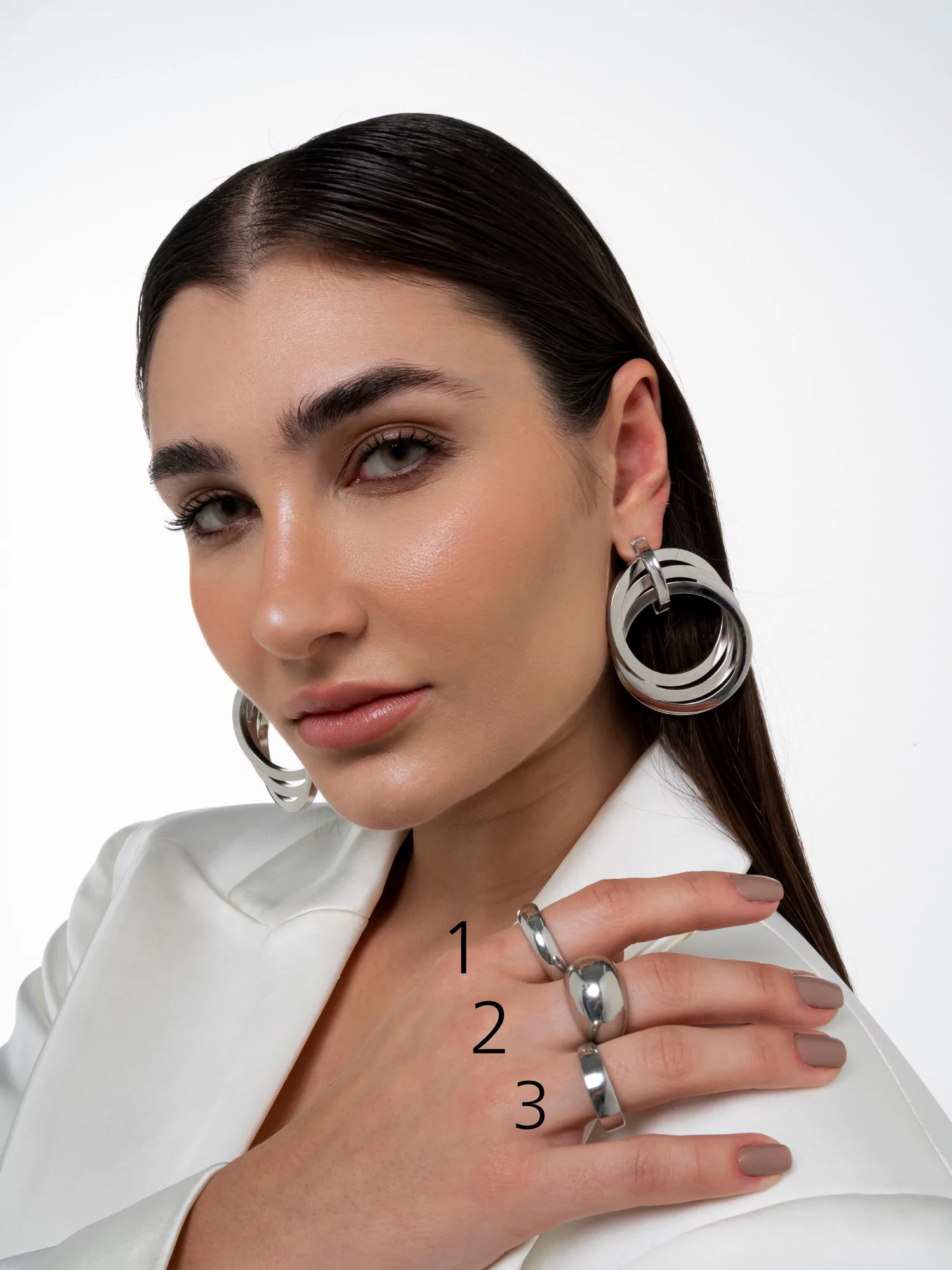 Anel regulável Portbou ródio - Imagem 2