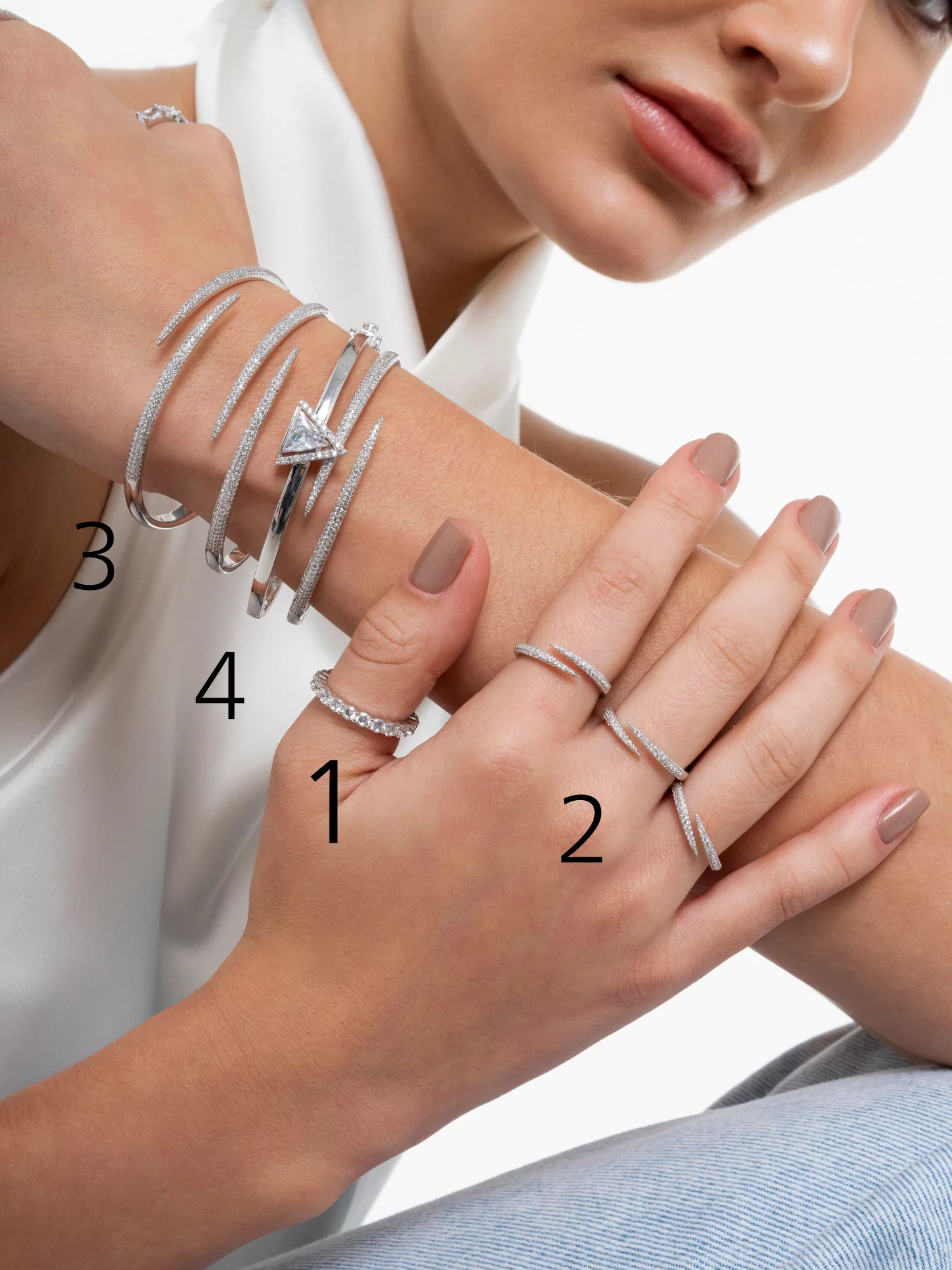 Anel regulável Vigo ródio - Imagem 2