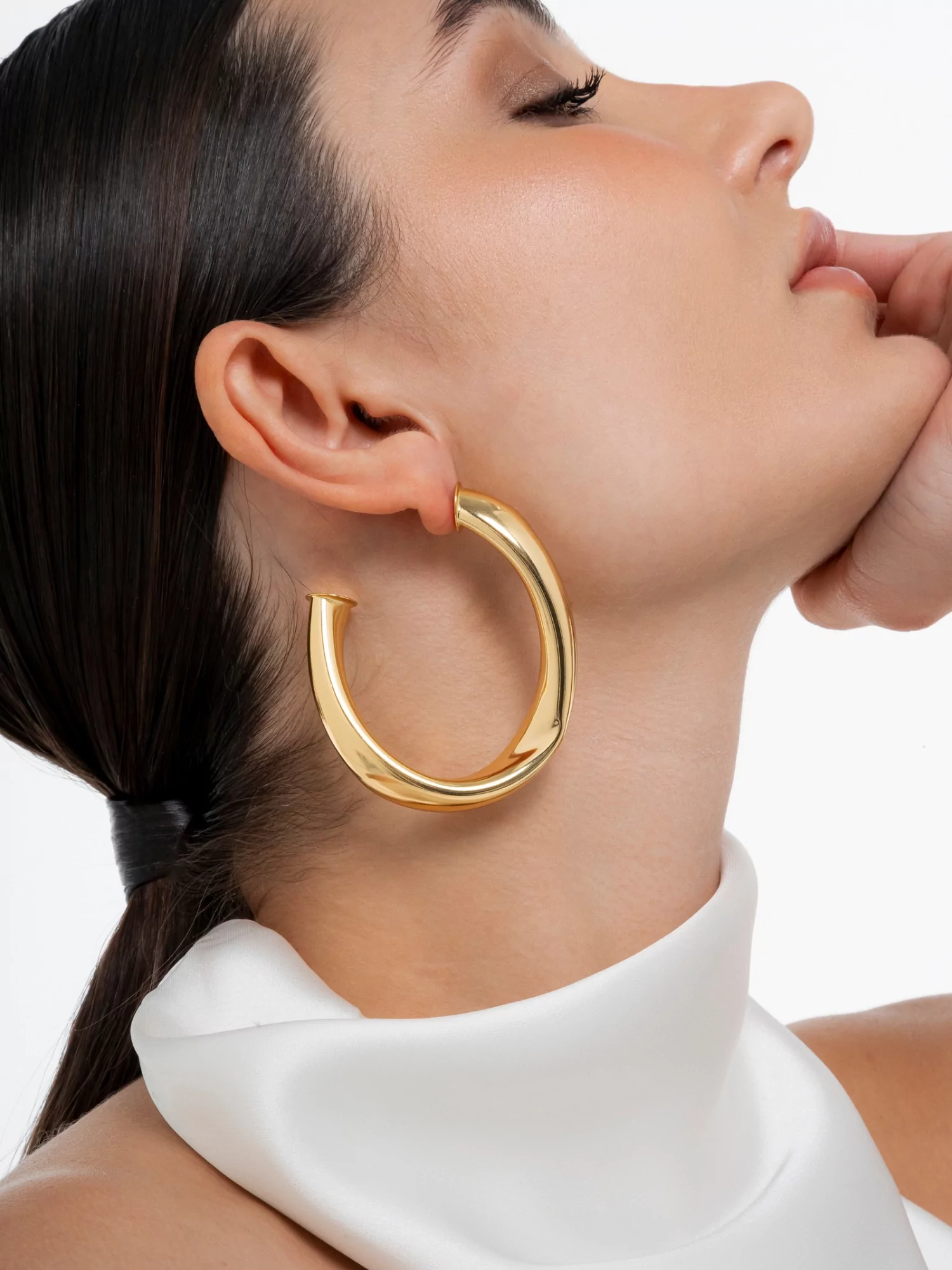 Argola Miel ouro G - Imagem 1