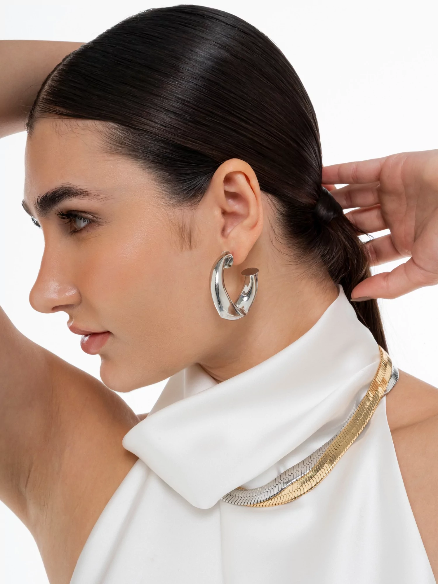 Argola Miel ródio P - Imagem 6