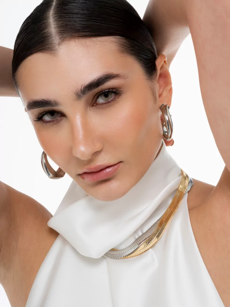 Argola Miel ródio P - Imagem 4