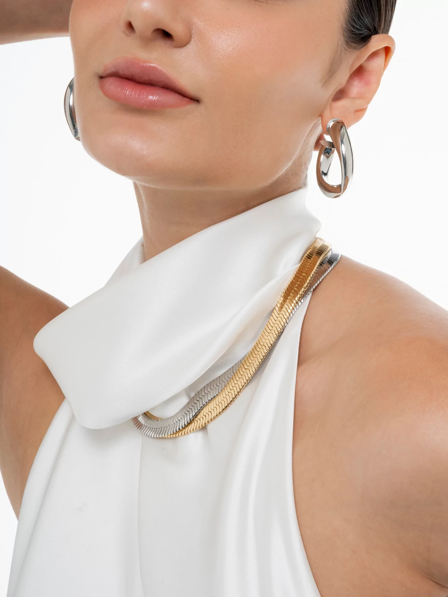 Argola Miel ródio P - Imagem 3