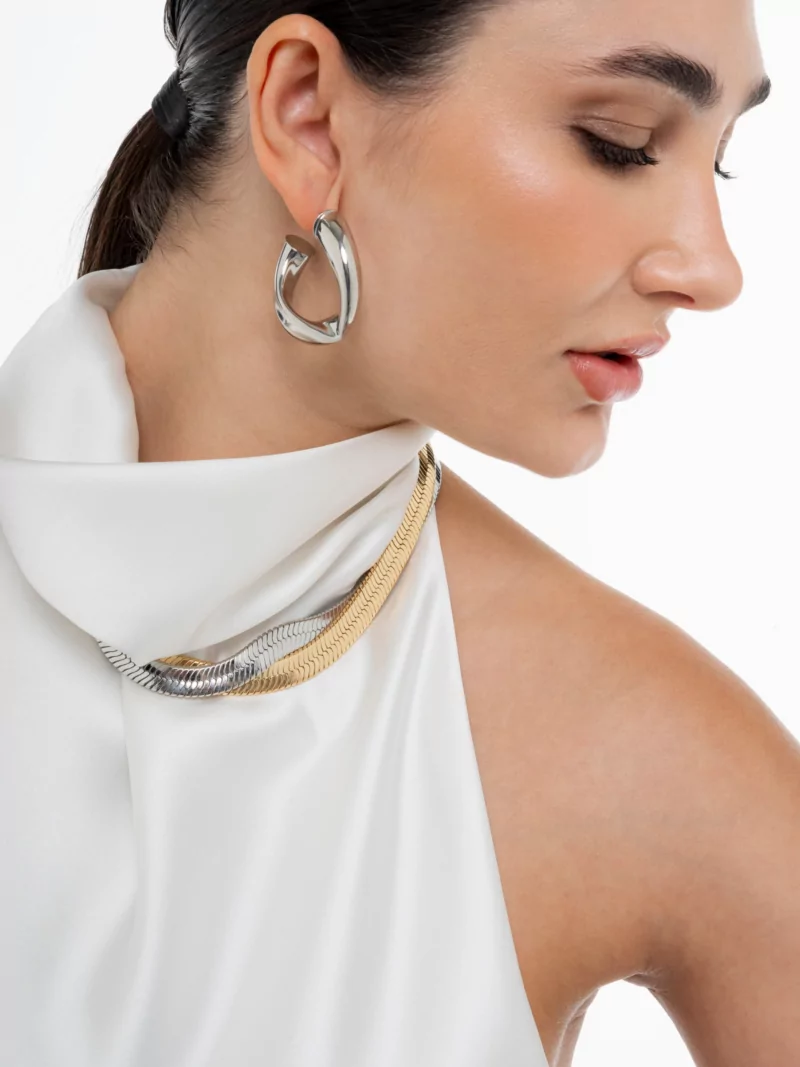 Argola Miel ródio P - Imagem 5